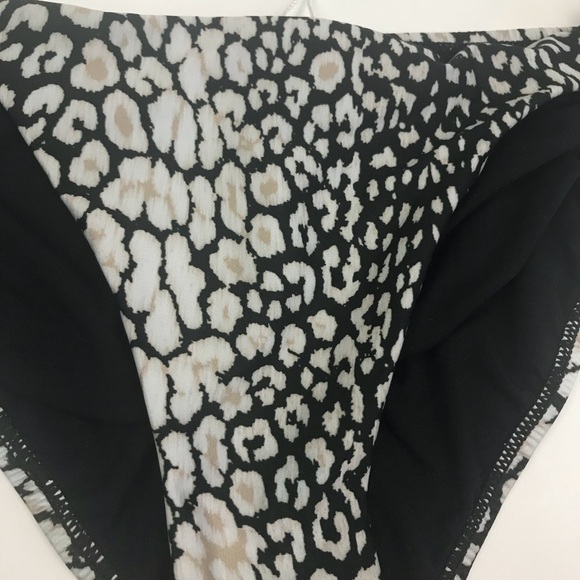 PilyQ Black Gray Animal Print Bikini Bottom Medium - Picture 2 of 4